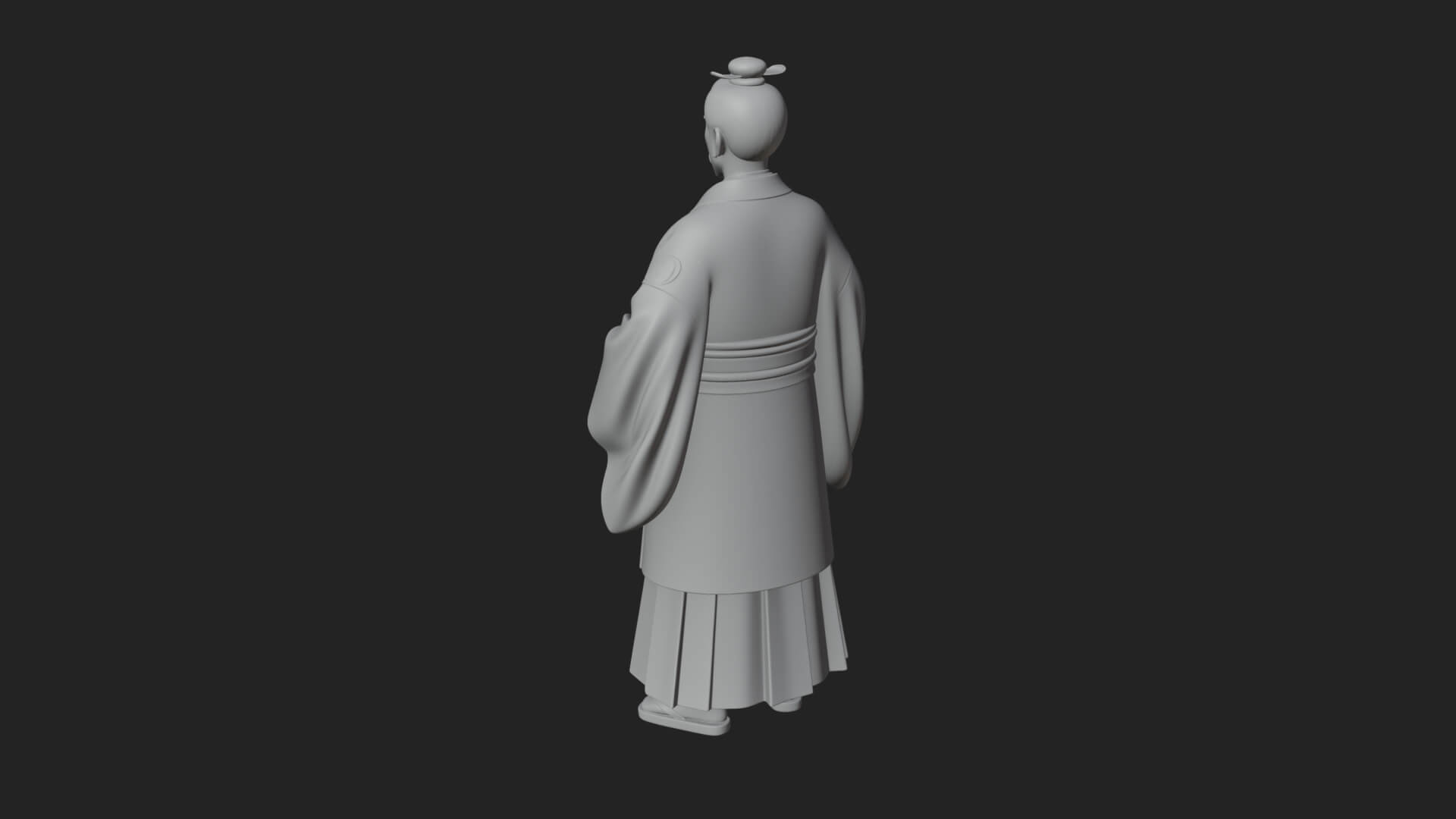 Kimono Merchant Man Statue Design 5 3D Print Model 3D Model