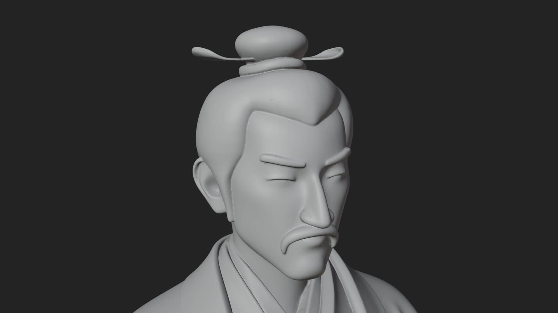 Kimono Merchant Man Statue Design 5 3D Print Model 3D Model