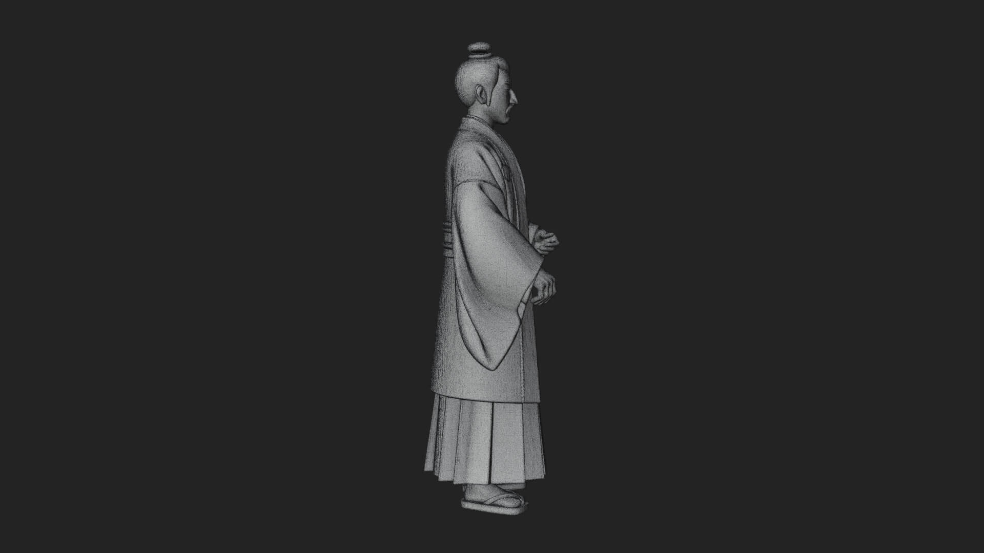 Kimono Merchant Man Statue Design 5 3D Print Model 3D Model