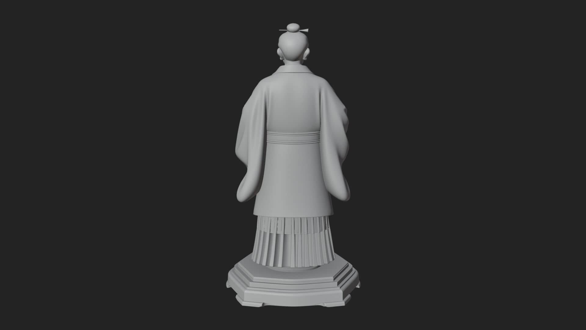 Kimono Swordsman Statue Design 1 3D Print Model 3D Model