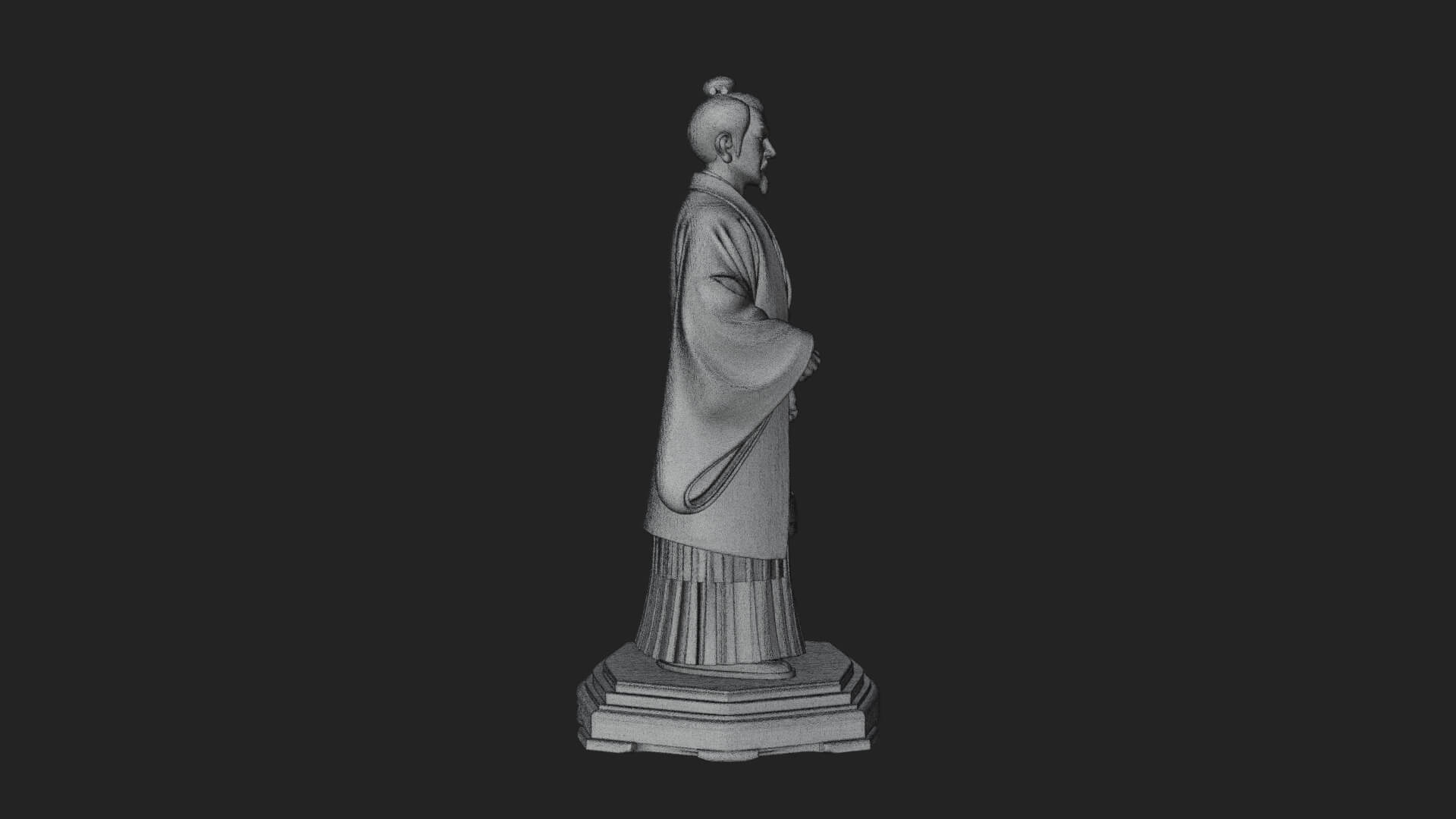 Kimono Swordsman Statue Design 1 3D Print Model 3D Model