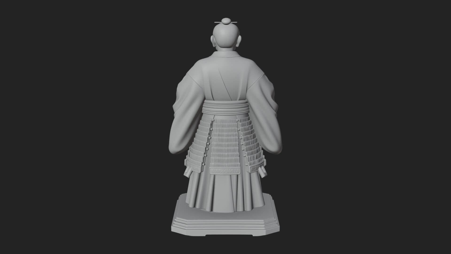 Kimono Swordsman Statue Design 2 3D Print Model 3D Model