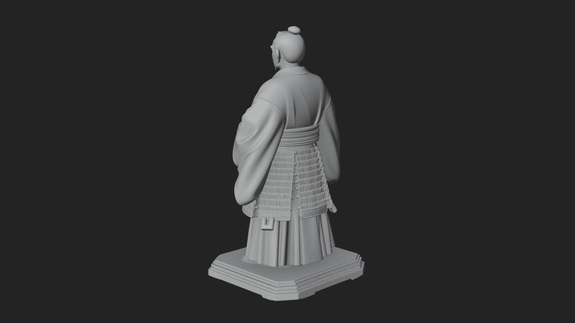 Kimono Swordsman Statue Design 2 3D Print Model 3D Model