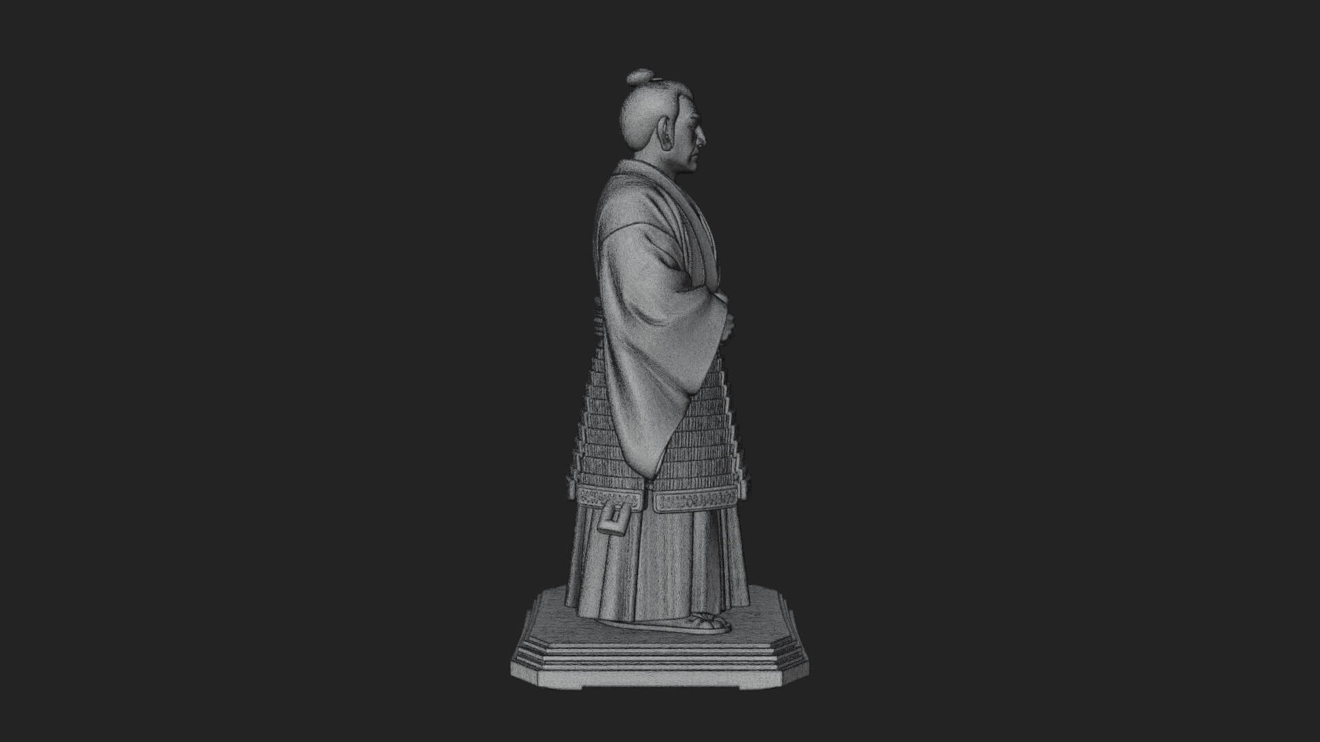 Kimono Swordsman Statue Design 2 3D Print Model 3D Model