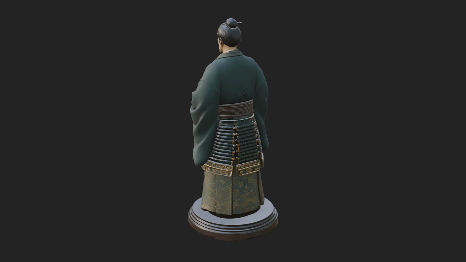 Kimono Swordsman Statue Design 3 3D Print Model 3D Model