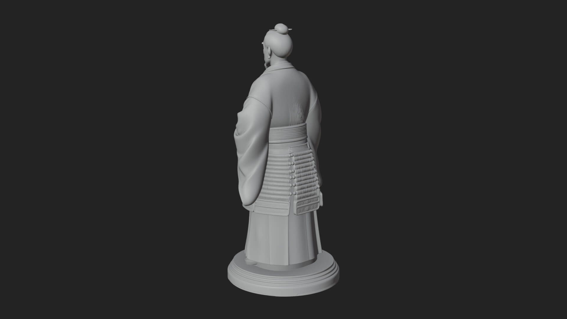 Kimono Swordsman Statue Design 3 3D Print Model 3D Model