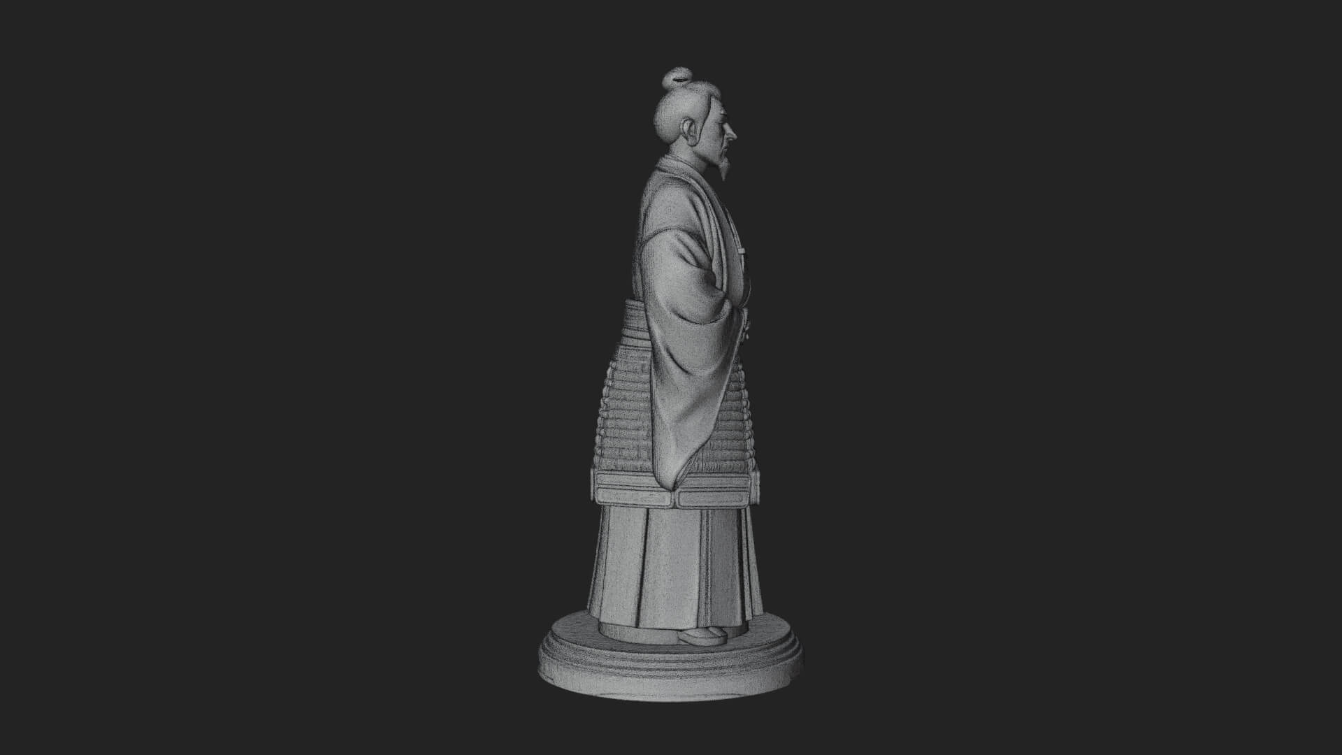 Kimono Swordsman Statue Design 3 3D Print Model 3D Model
