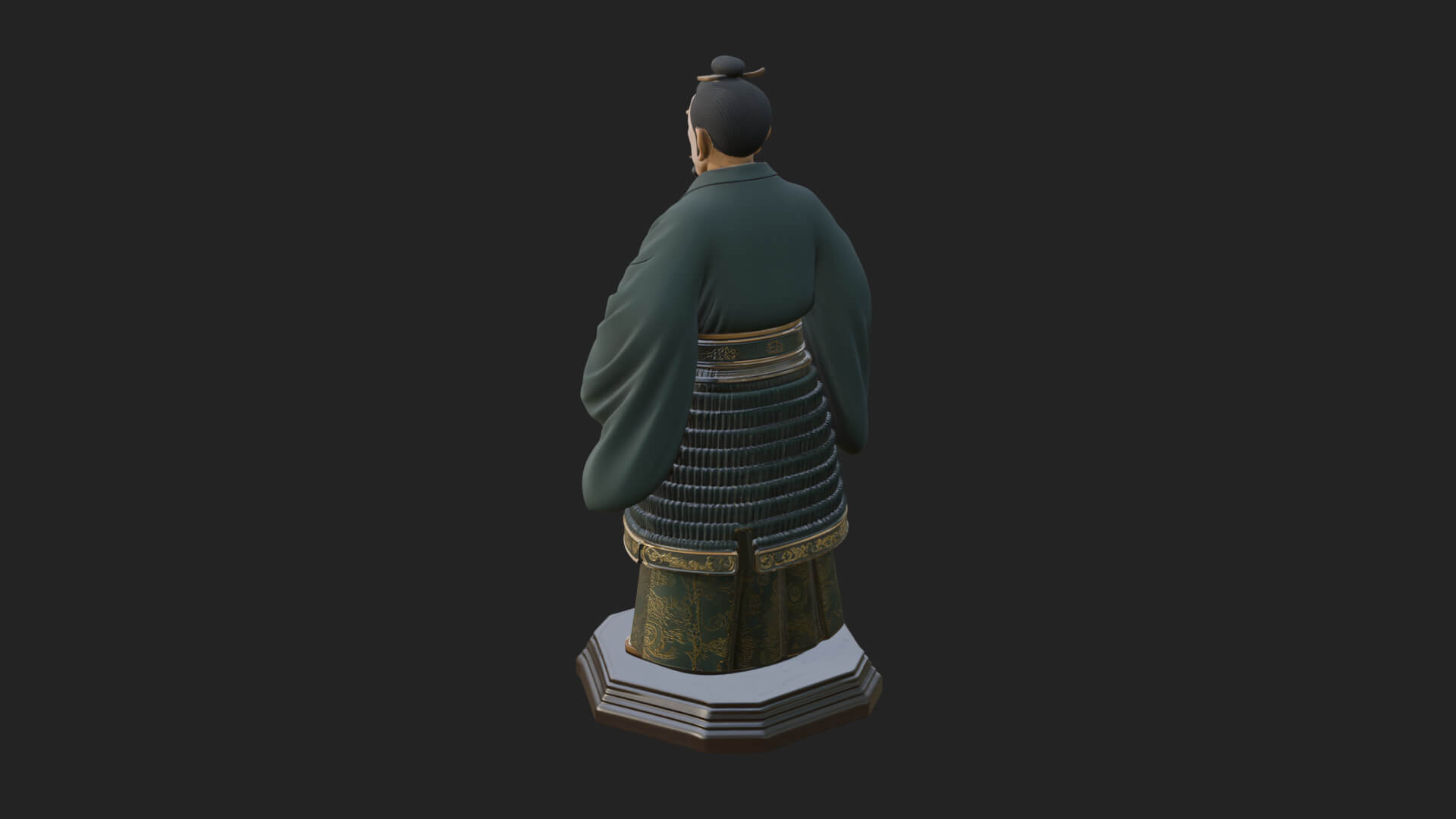 Kimono Swordsman Statue Design 4 3D Print Model 3D Model