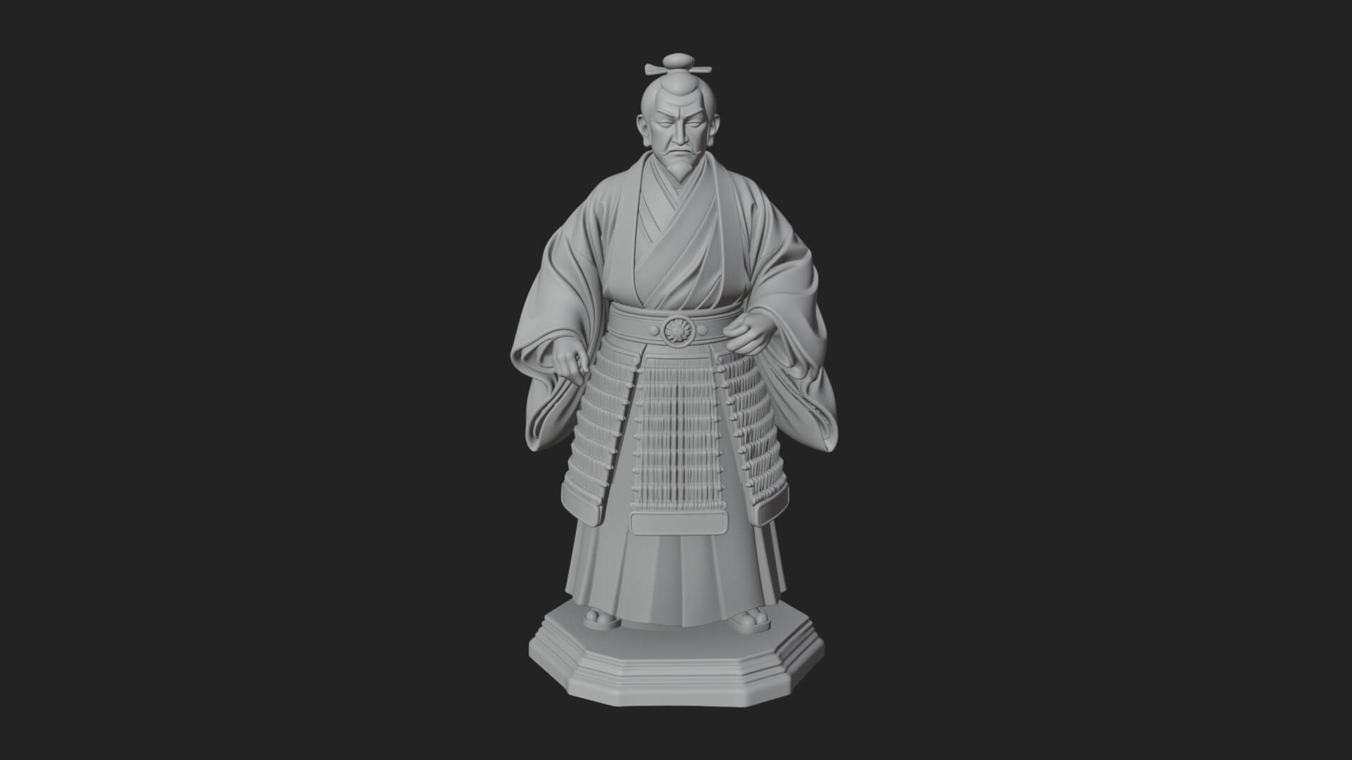Kimono Swordsman Statue Design 4 3D Print Model 3D Model