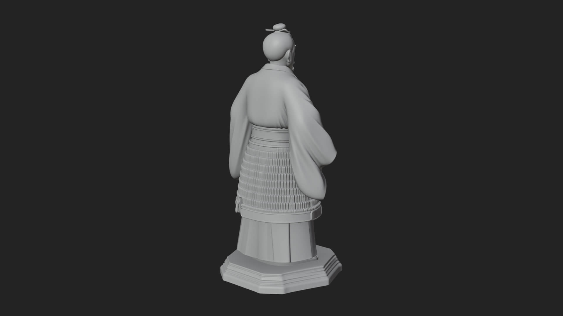 Kimono Swordsman Statue Design 4 3D Print Model 3D Model