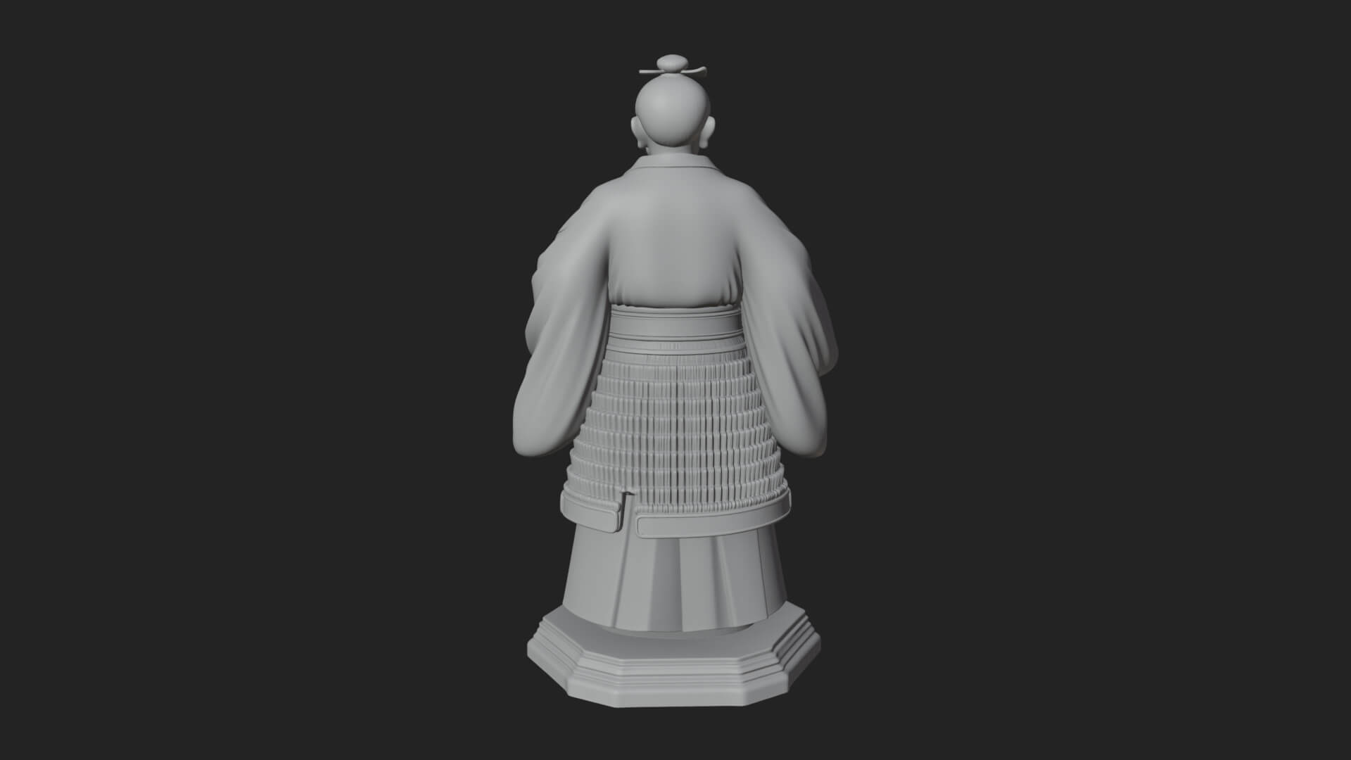 Kimono Swordsman Statue Design 4 3D Print Model 3D Model