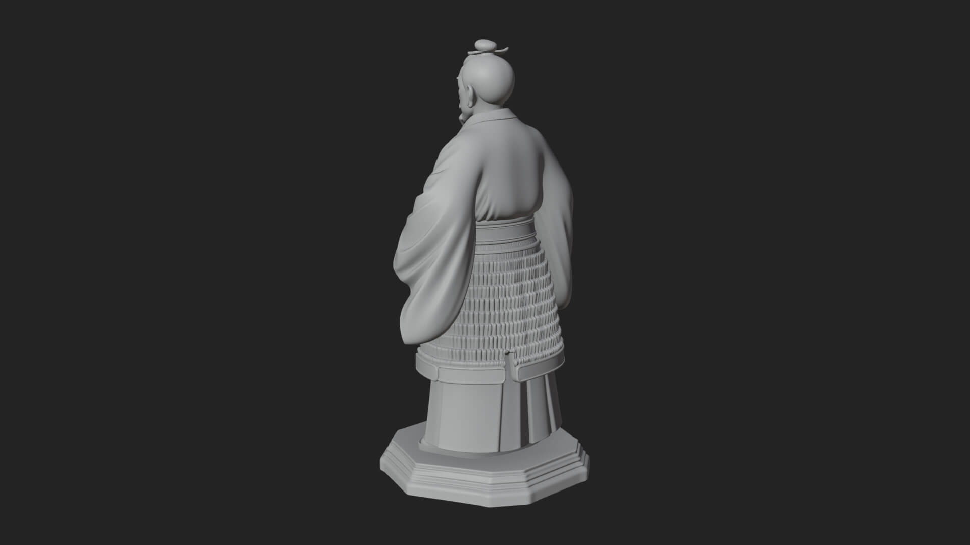 Kimono Swordsman Statue Design 4 3D Print Model 3D Model