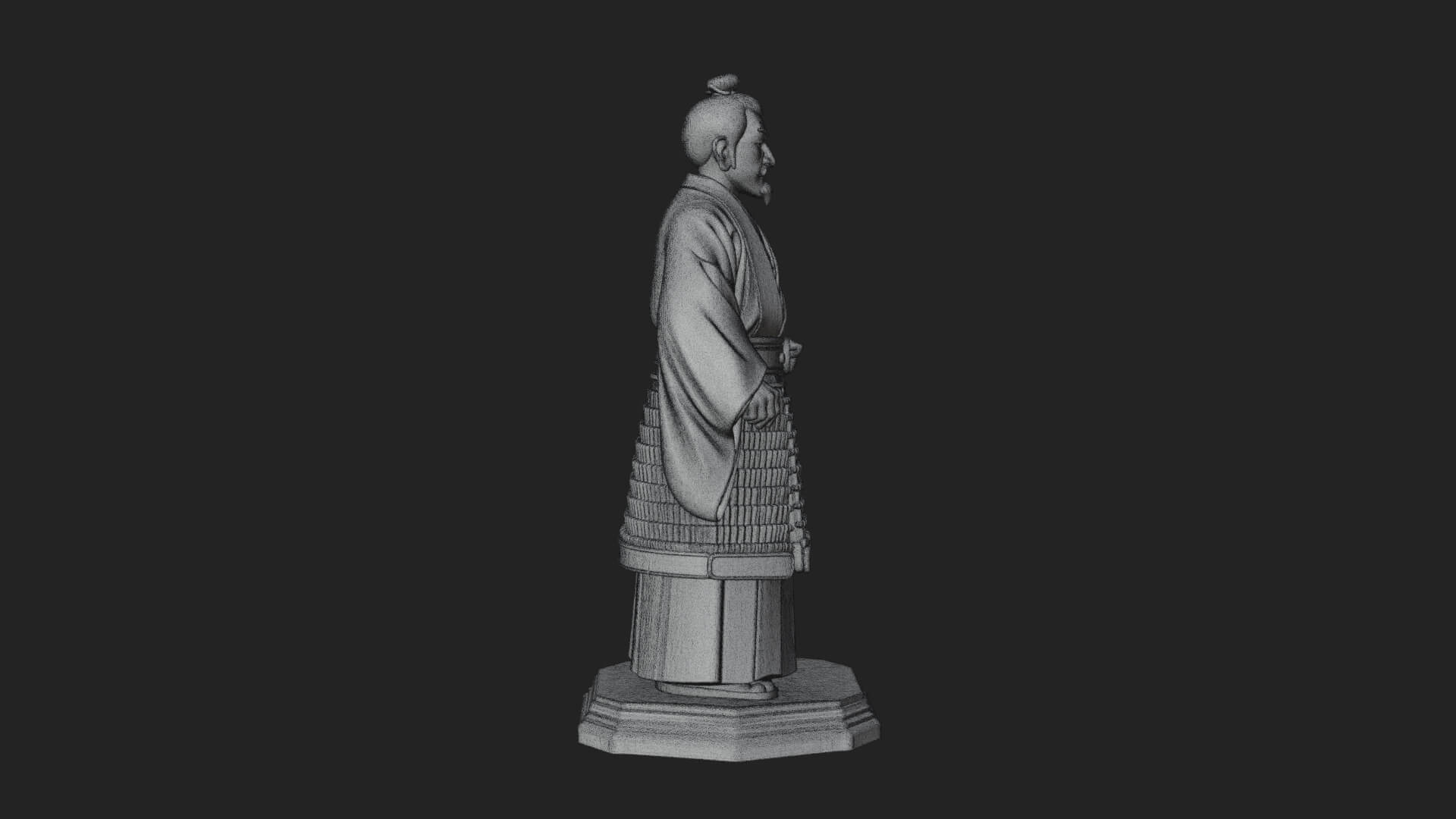 Kimono Swordsman Statue Design 4 3D Print Model 3D Model