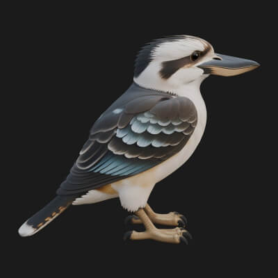 Kingfisher Bird Statue Design 1 3D Print Model