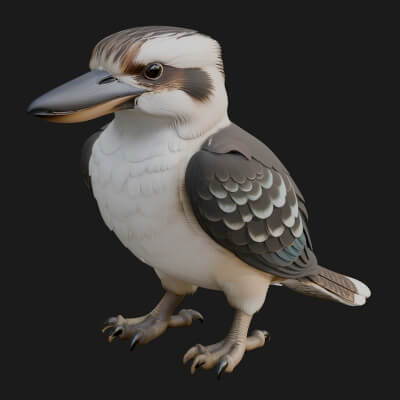 Kingfisher Bird Statue Design 2 3D Print Model