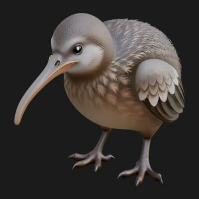 Kiwi Bird Statue Design 1 3D Print Model
