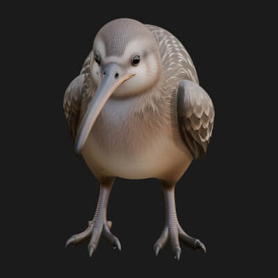 Kiwi Bird Statue Design 3 3D Print Model