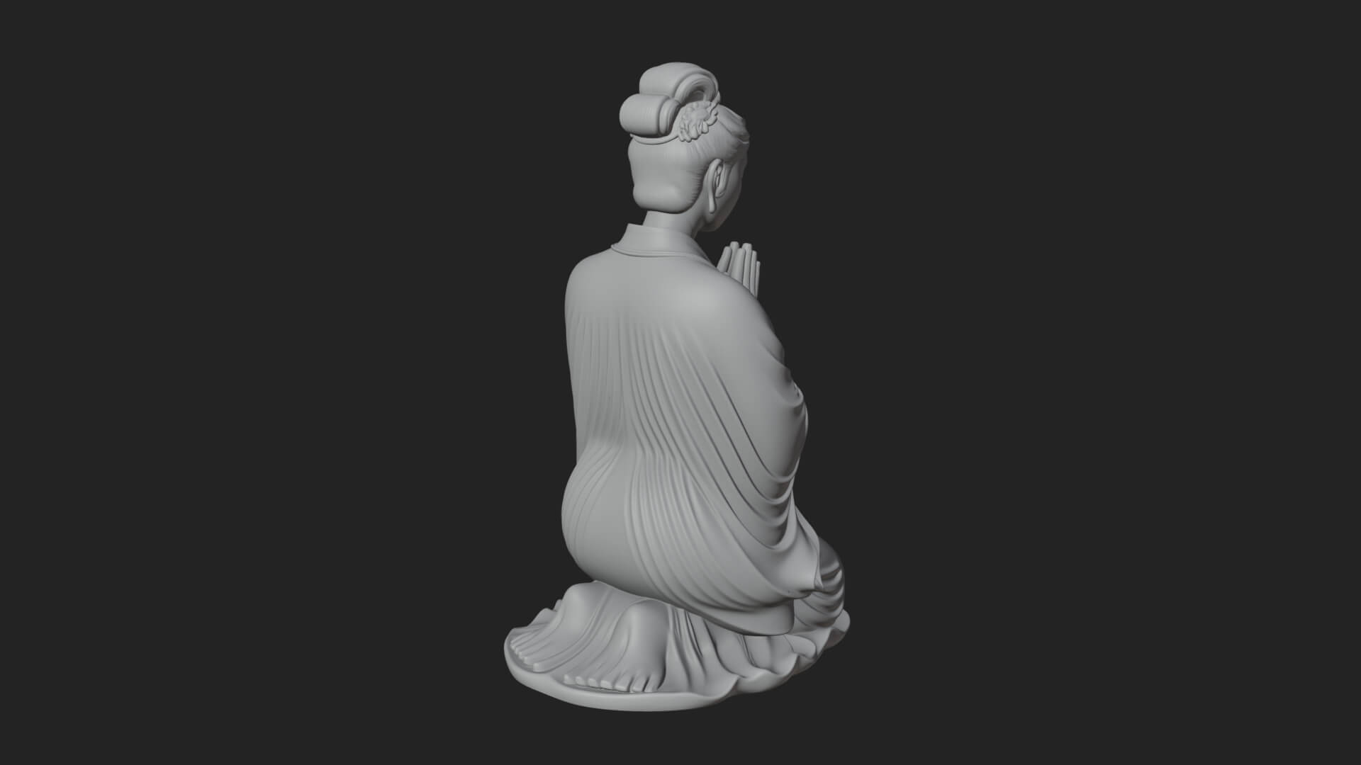Kneeling Hanfu Lady Statue Design 6 3D Print Model 3D Model