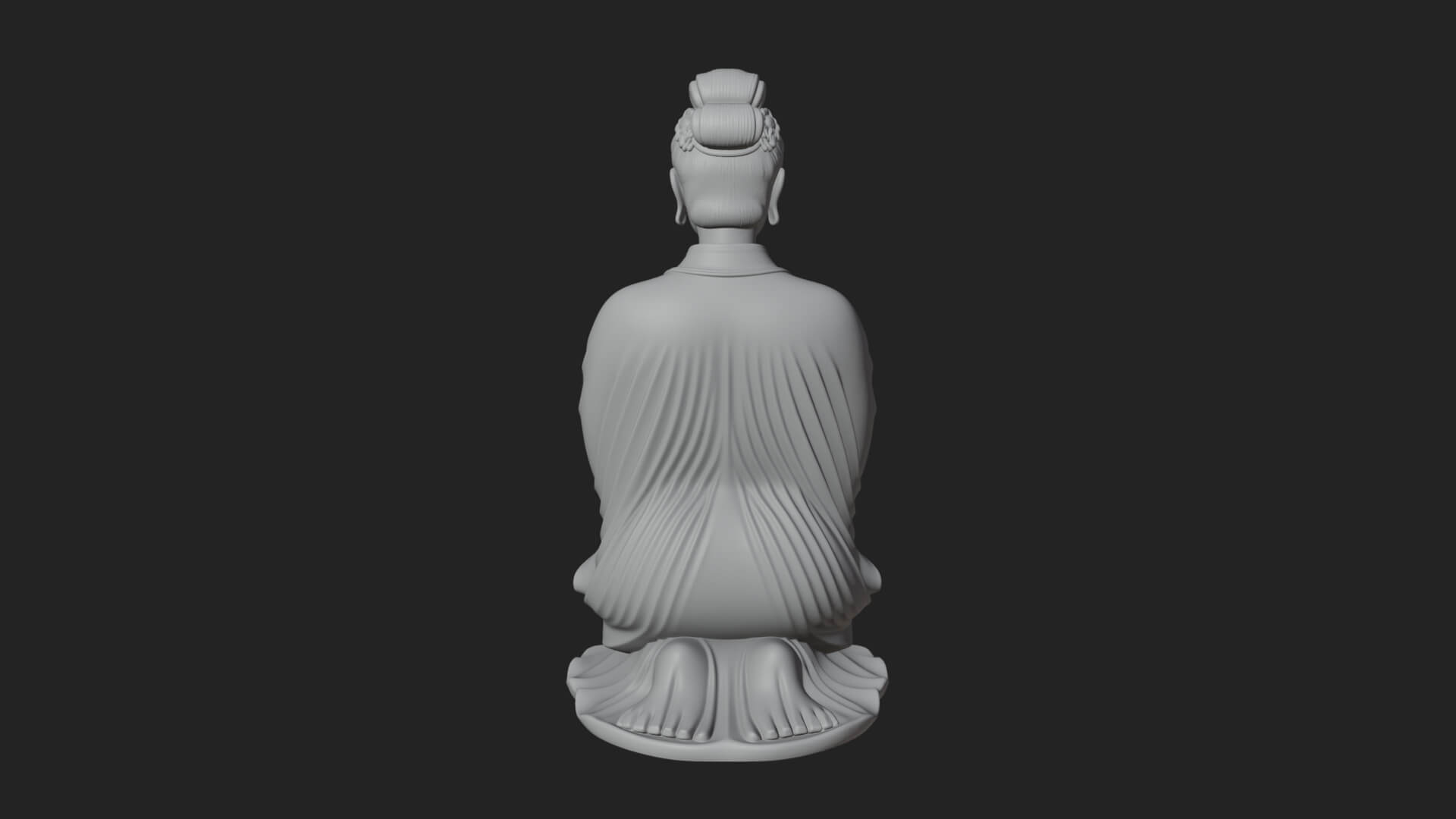 Kneeling Hanfu Lady Statue Design 6 3D Print Model 3D Model