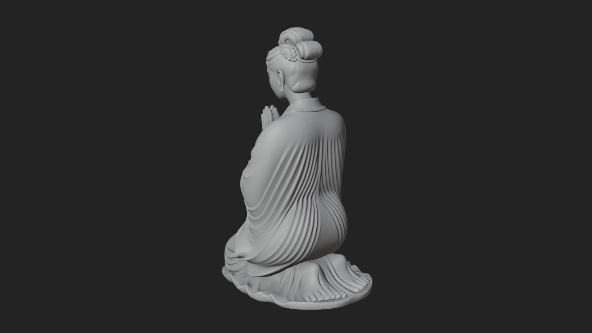 Kneeling Hanfu Lady Statue Design 6 3D Print Model 3D Model