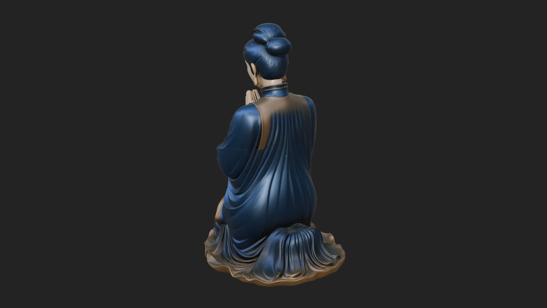 Kneeling Hanfu Lady Statue Design 8 3D Print Model 3D Model