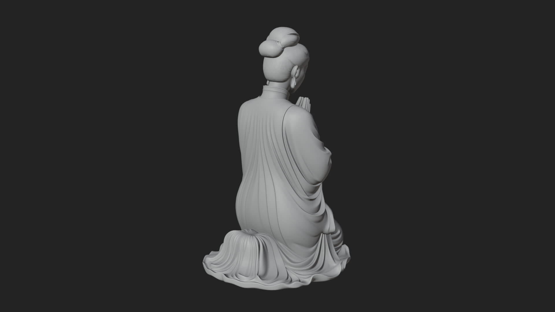 Kneeling Hanfu Lady Statue Design 8 3D Print Model 3D Model