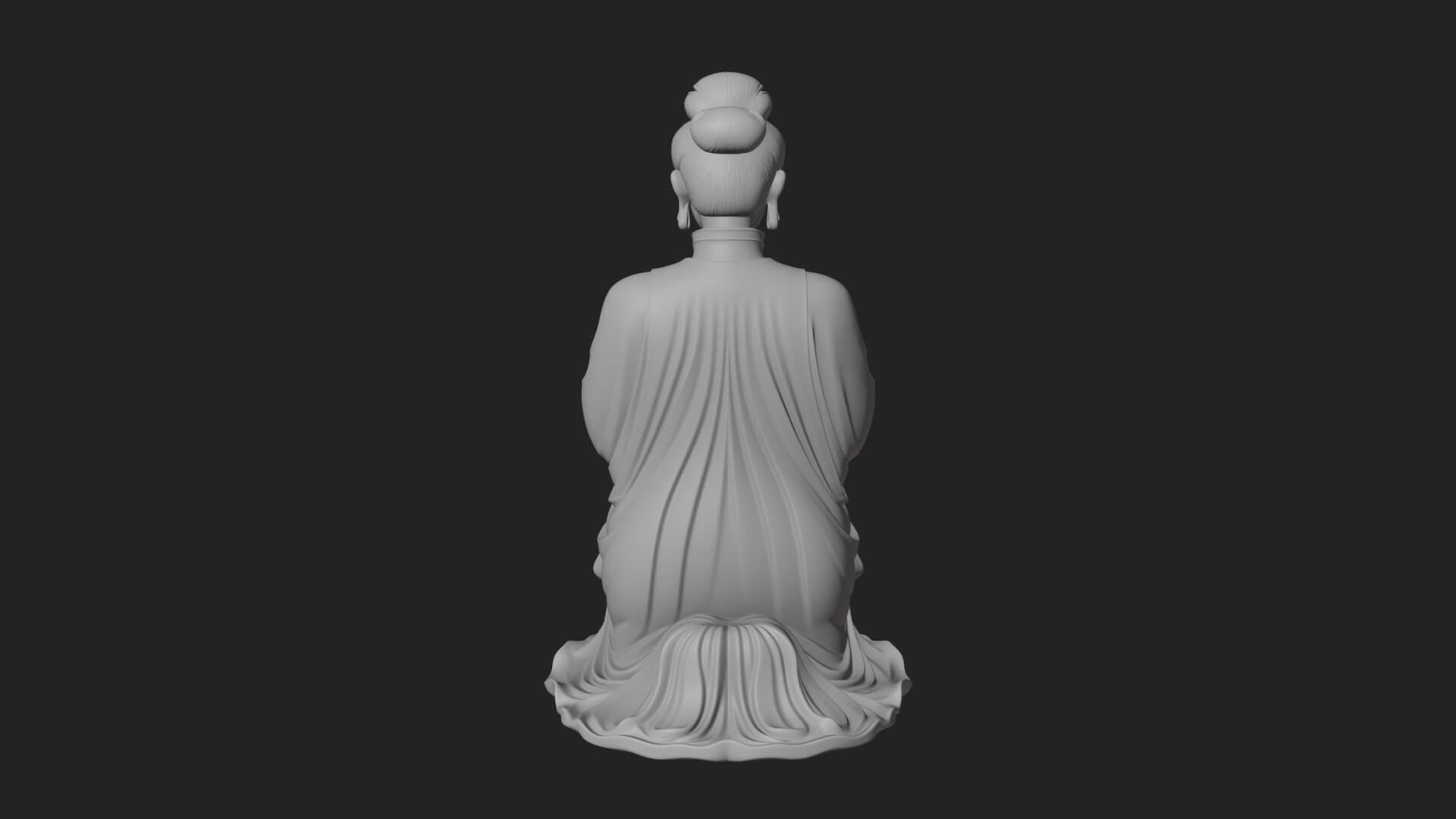 Kneeling Hanfu Lady Statue Design 8 3D Print Model 3D Model