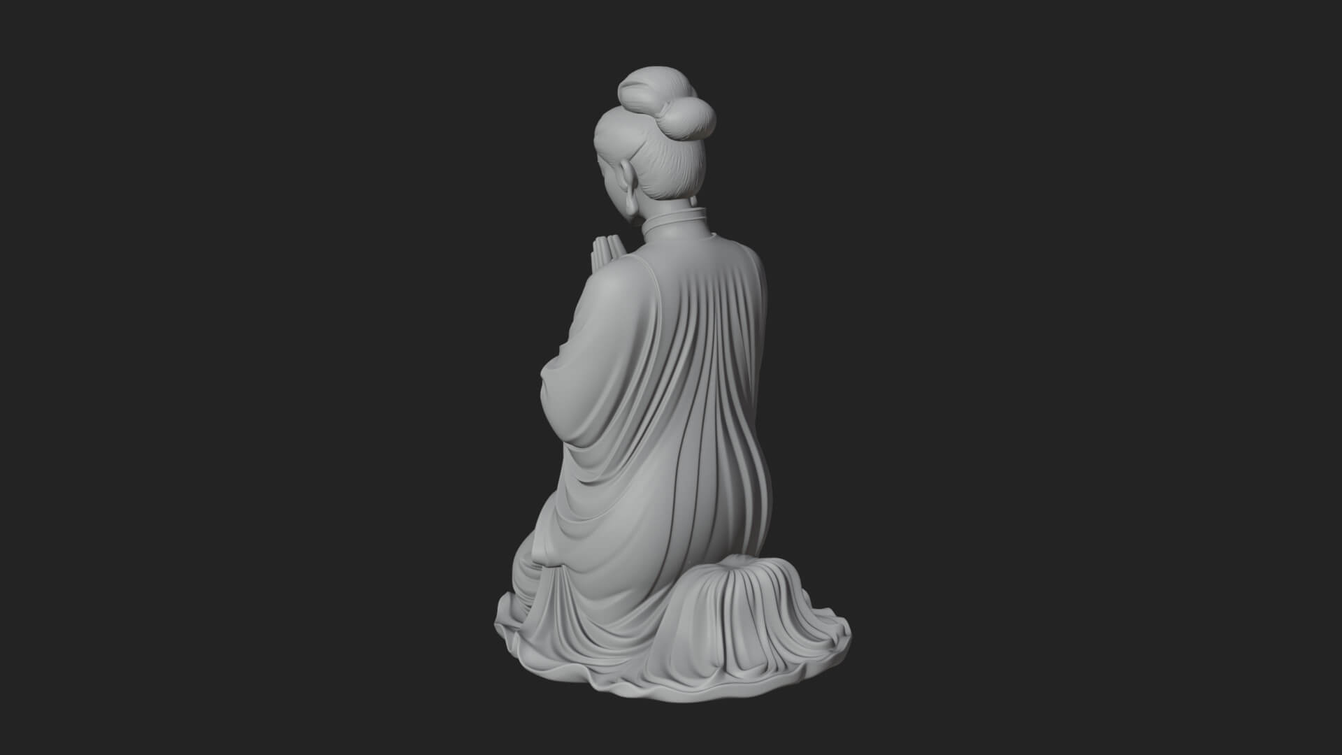 Kneeling Hanfu Lady Statue Design 8 3D Print Model 3D Model