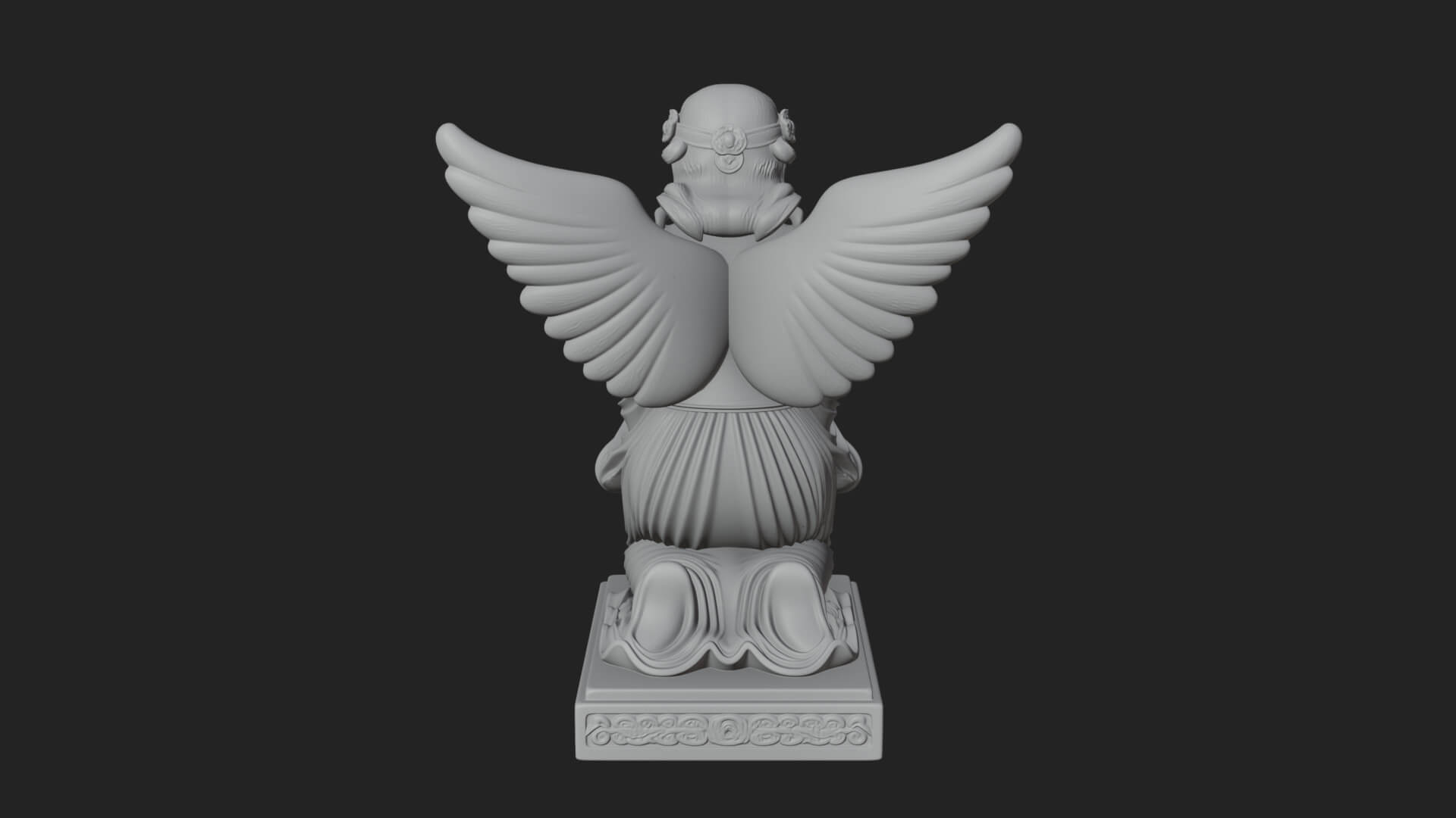 Kneeling Praying Angel Statue Design 10 3D Print Model 3D Model