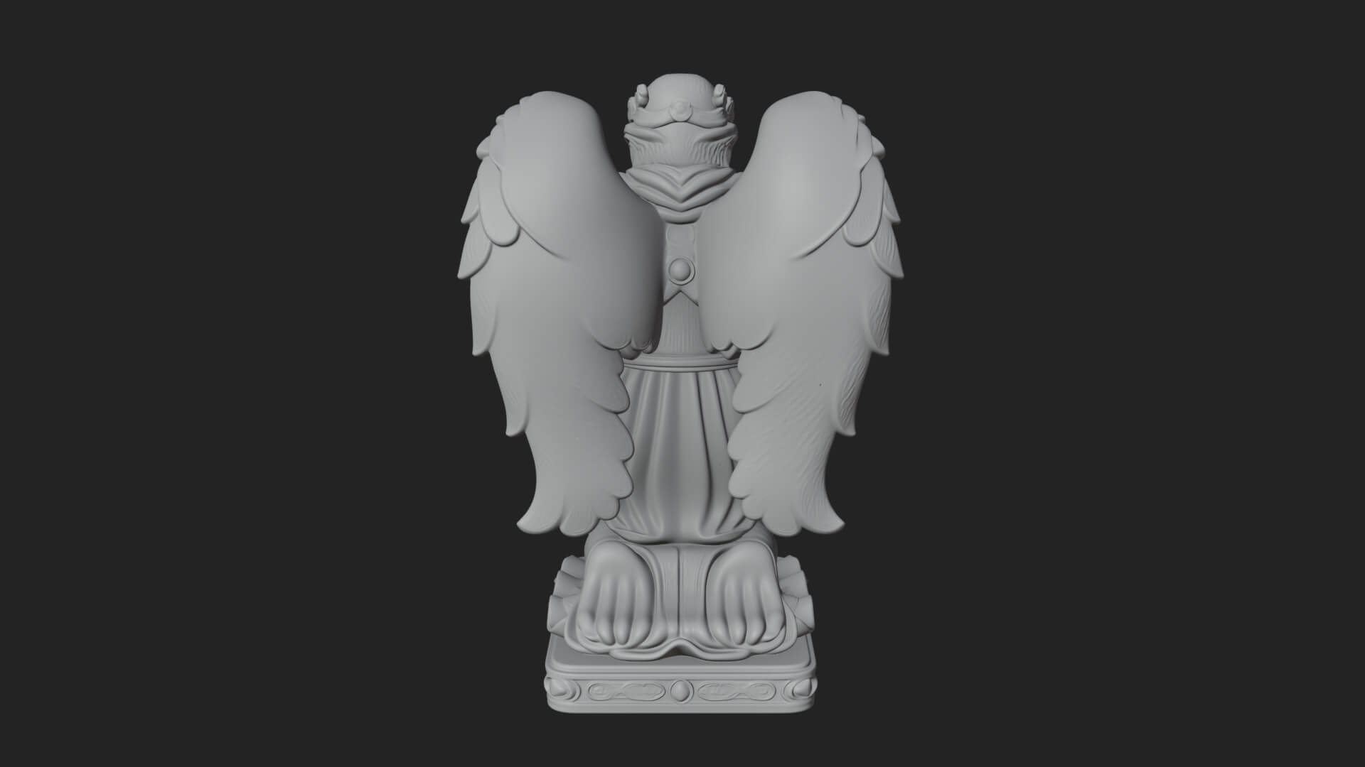 Kneeling Praying Angel Statue Design 11 3D Print Model 3D Model
