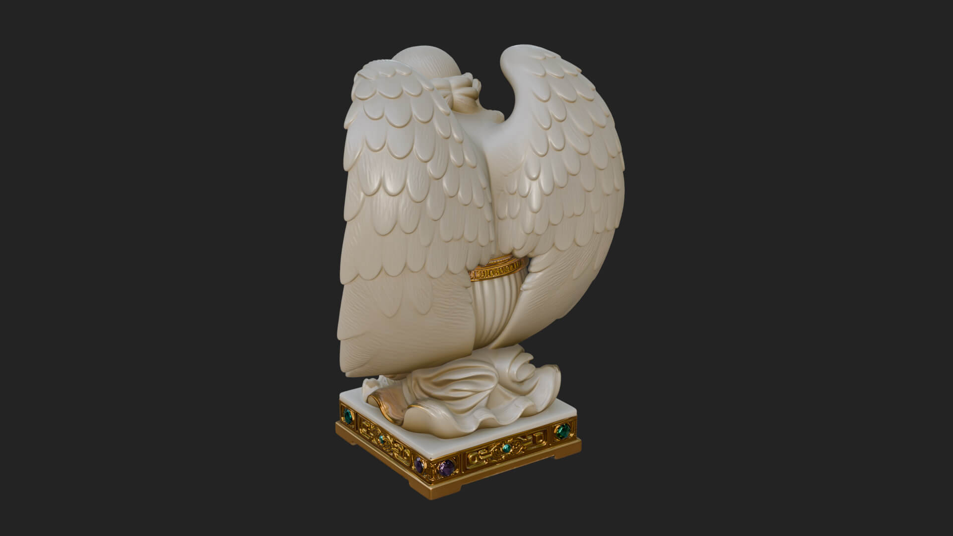 Kneeling Praying Angel Statue Design 5 3D Print Model 3D Model
