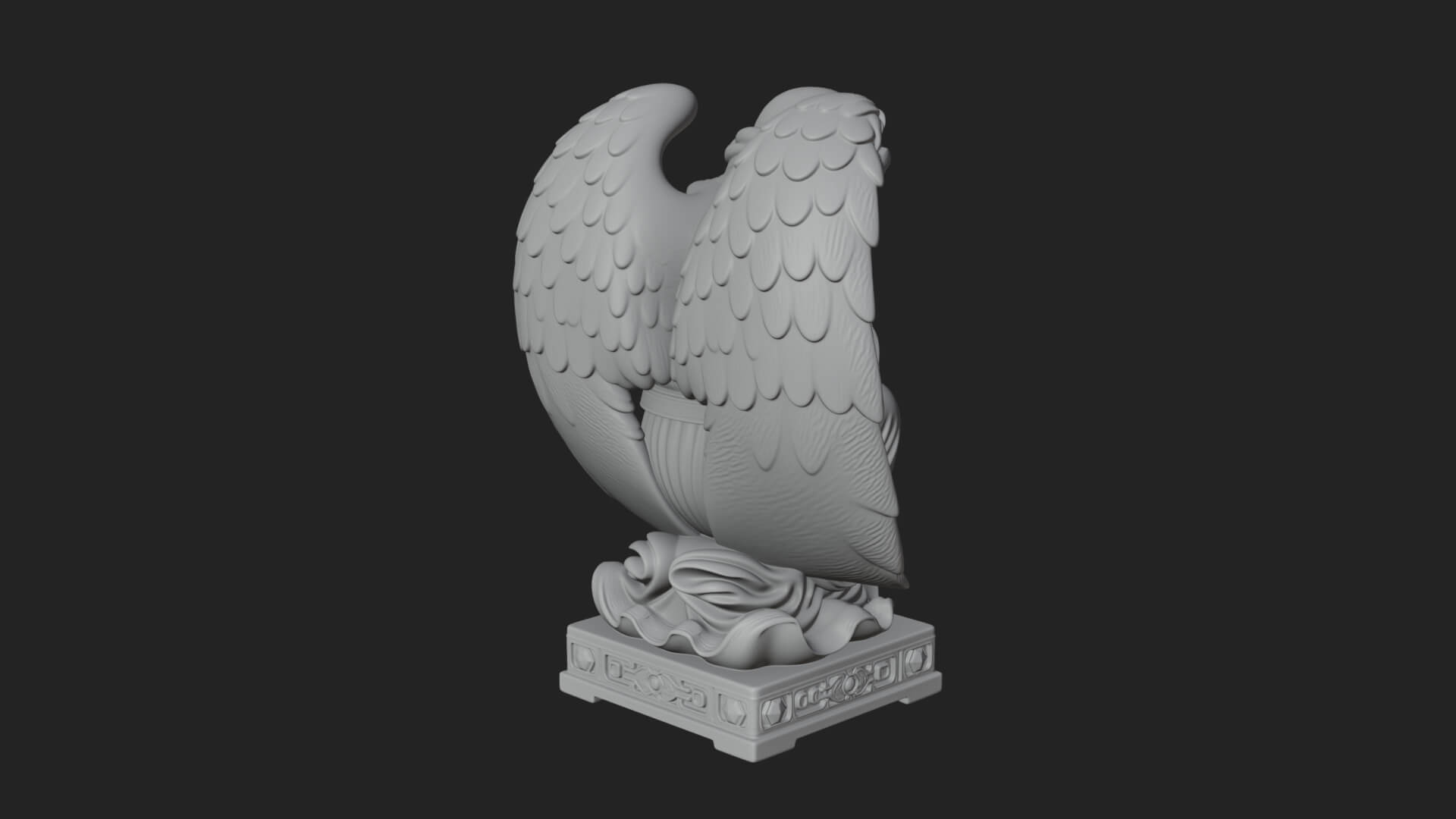 Kneeling Praying Angel Statue Design 5 3D Print Model 3D Model