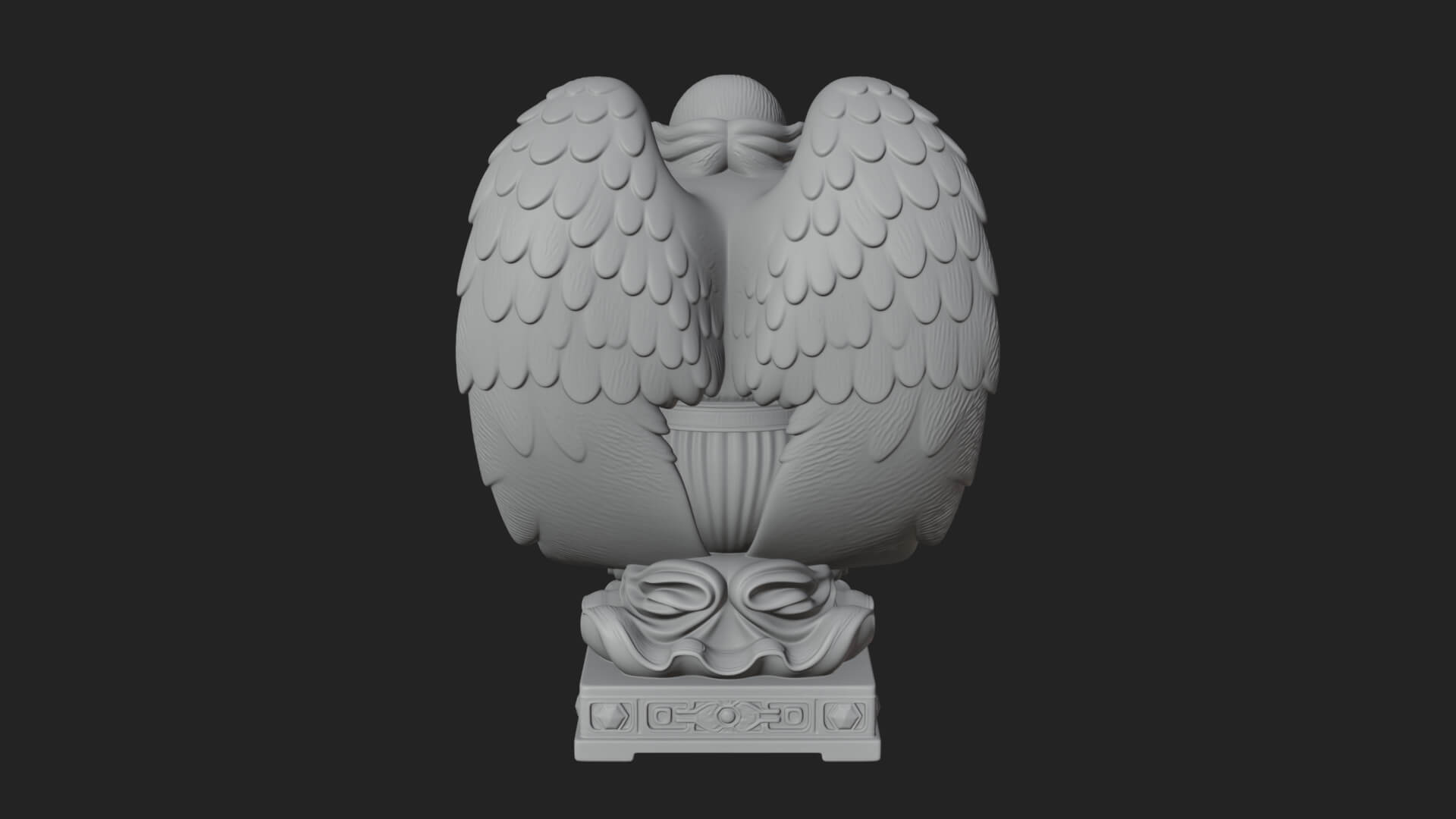 Kneeling Praying Angel Statue Design 5 3D Print Model 3D Model
