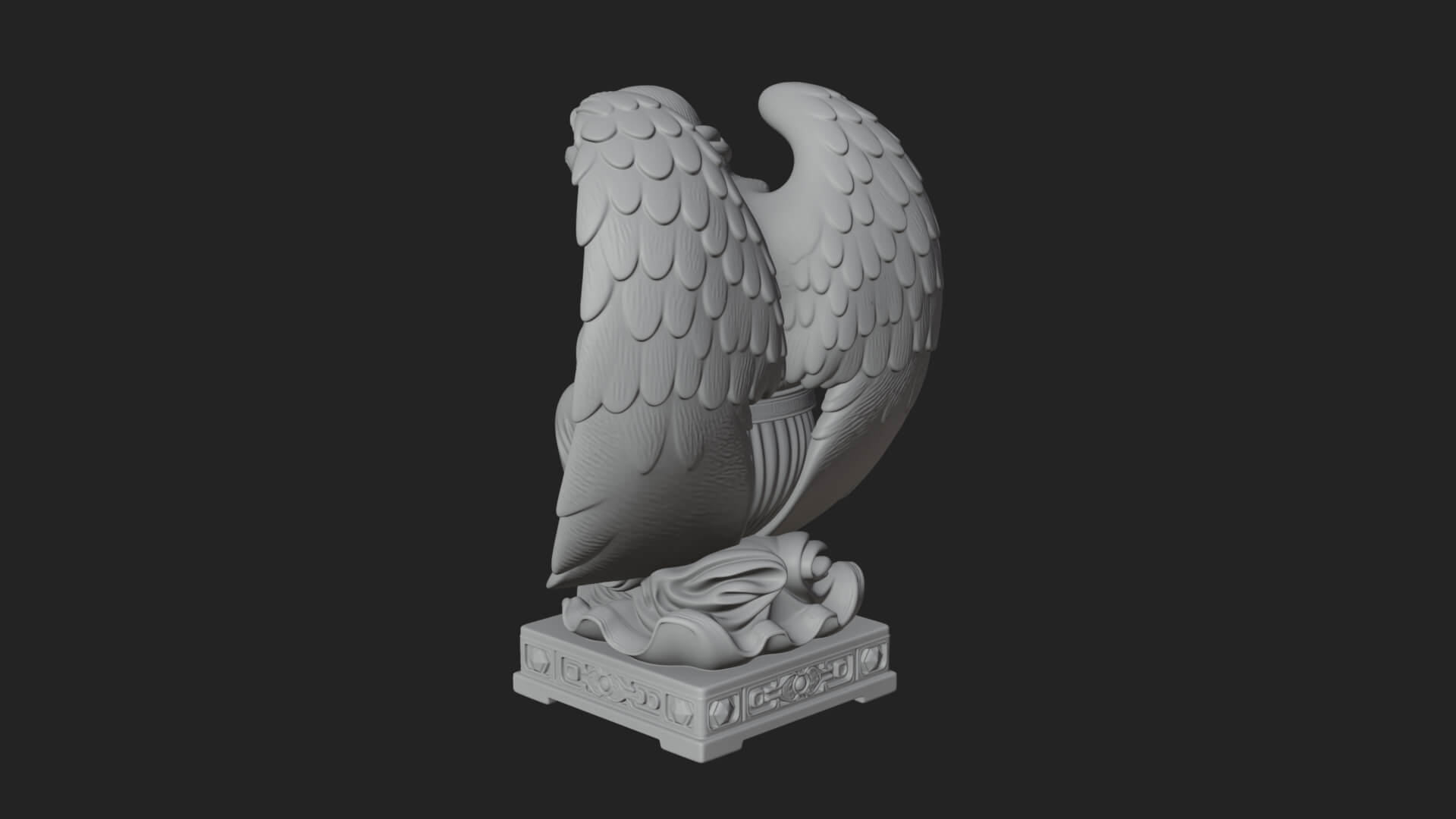 Kneeling Praying Angel Statue Design 5 3D Print Model 3D Model