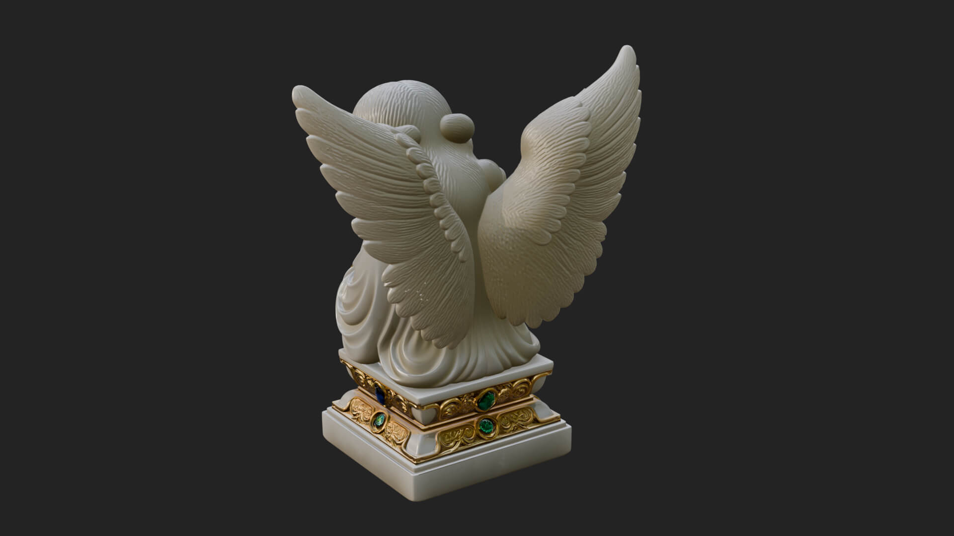 Kneeling Praying Angel Statue Design 6 3D Print Model 3D Model