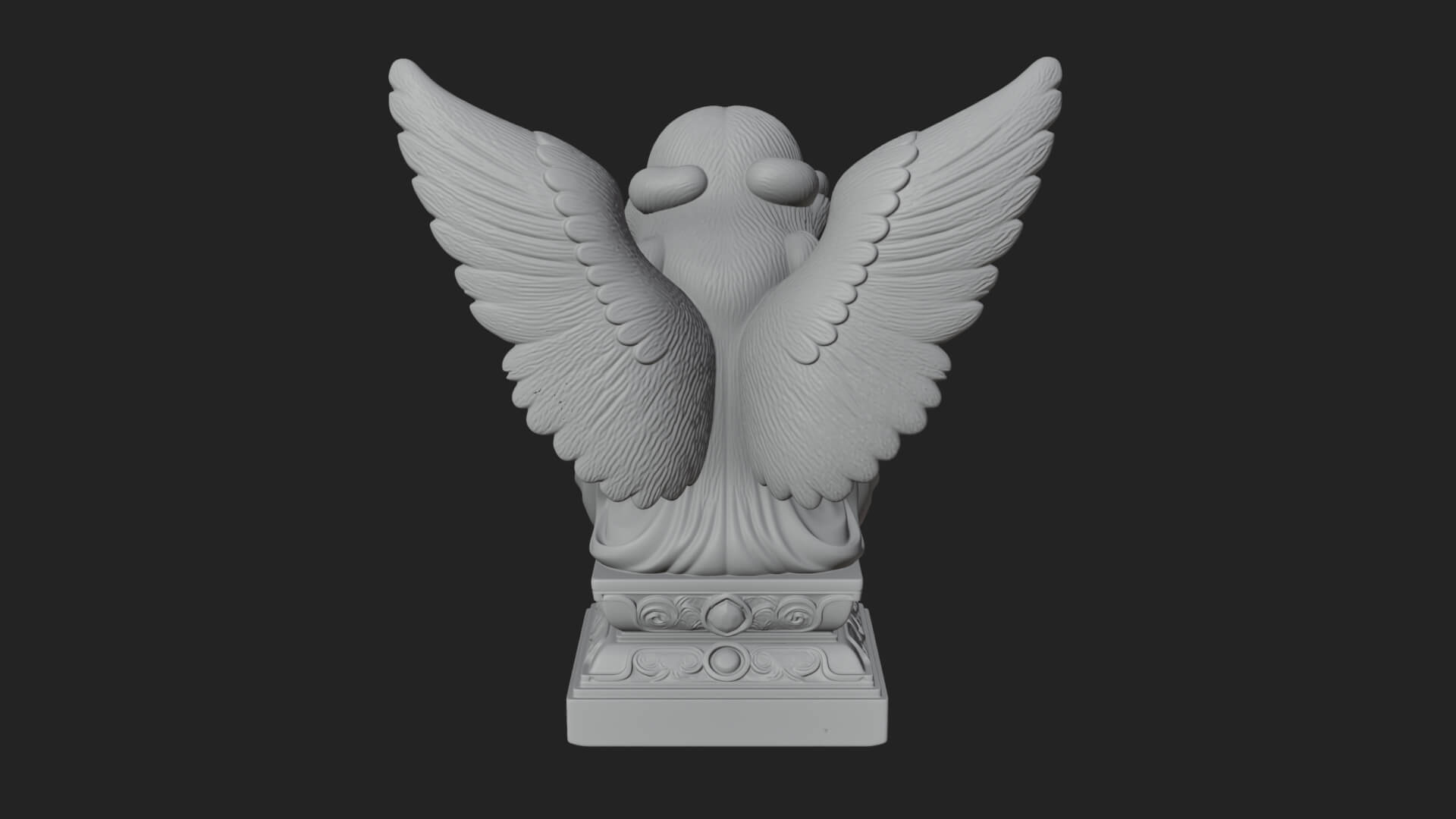 Kneeling Praying Angel Statue Design 6 3D Print Model 3D Model