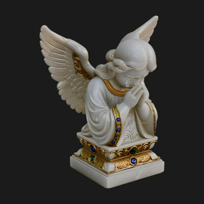 Kneeling Praying Angel Statue Design 6 3D Print Model