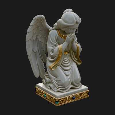 Kneeling Praying Angel Statue Design 7 3D Print Model