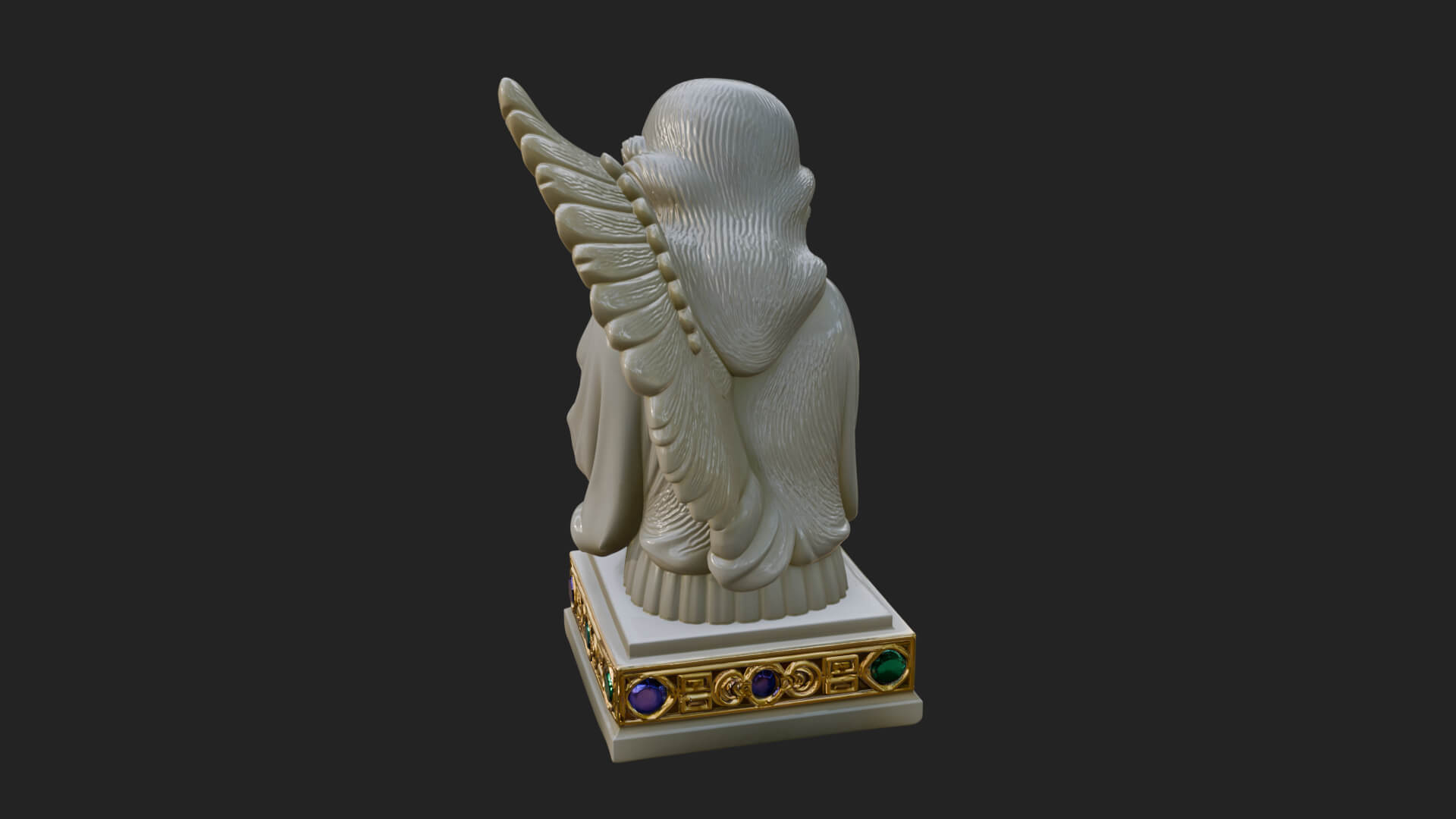 Kneeling Praying Angel Statue Design 8 3D Print Model 3D Model