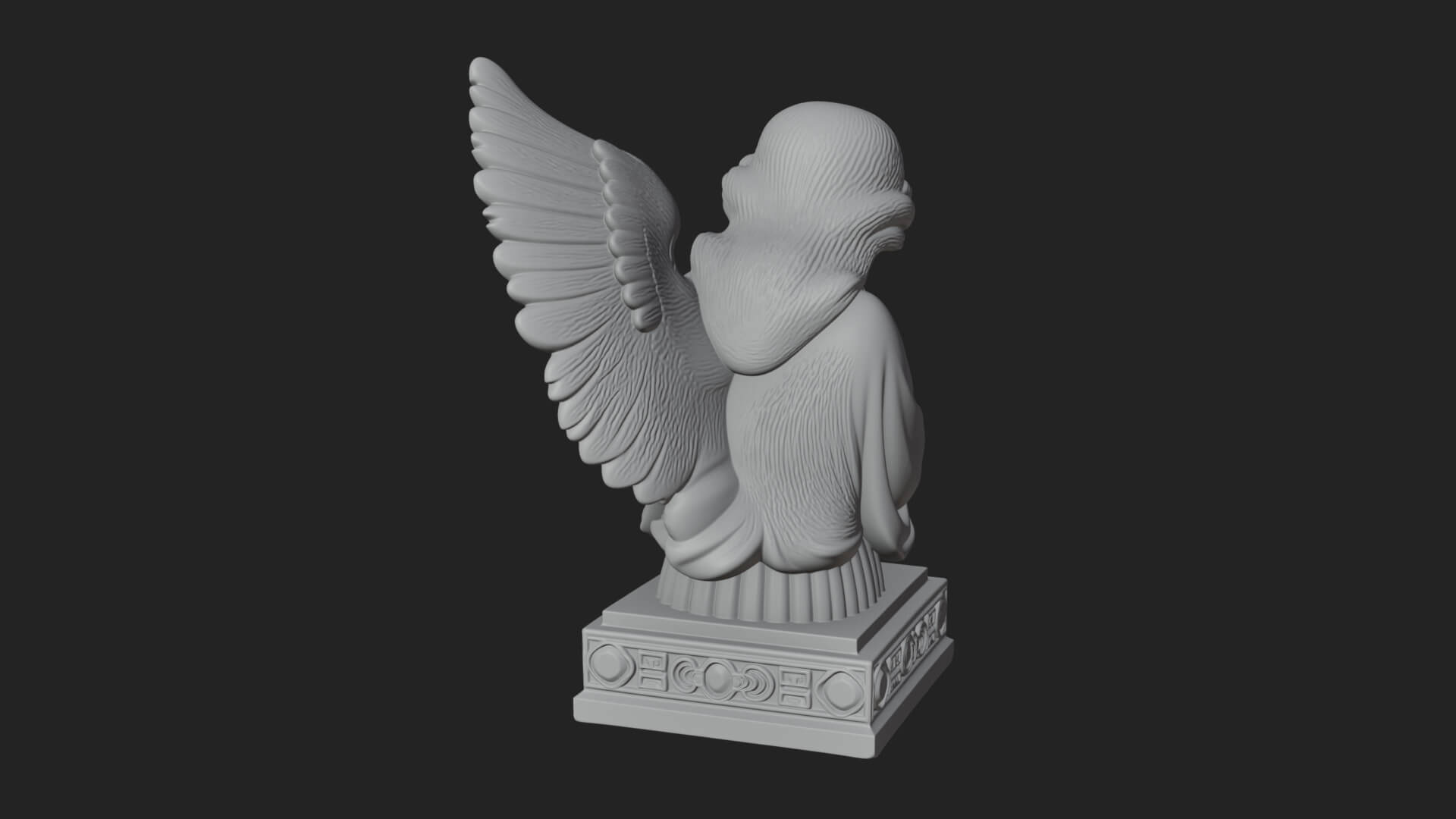 Kneeling Praying Angel Statue Design 8 3D Print Model 3D Model