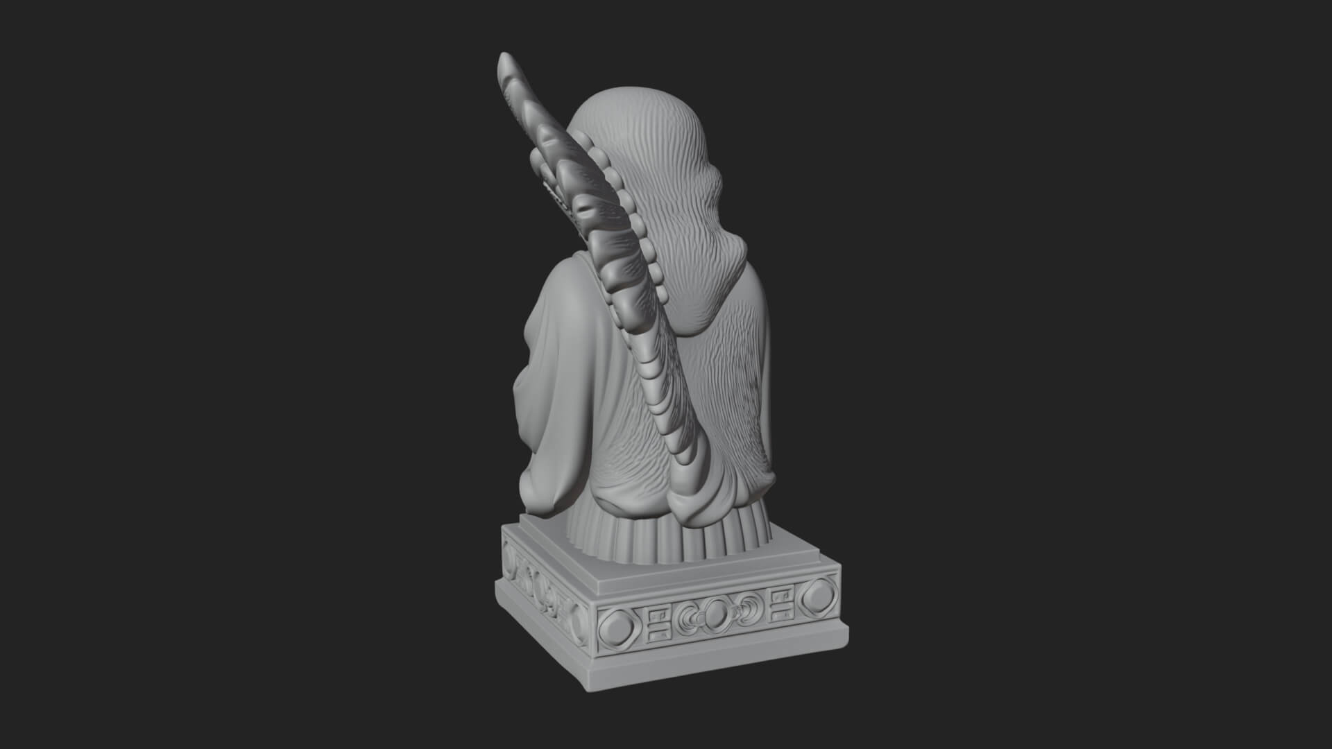 Kneeling Praying Angel Statue Design 8 3D Print Model 3D Model