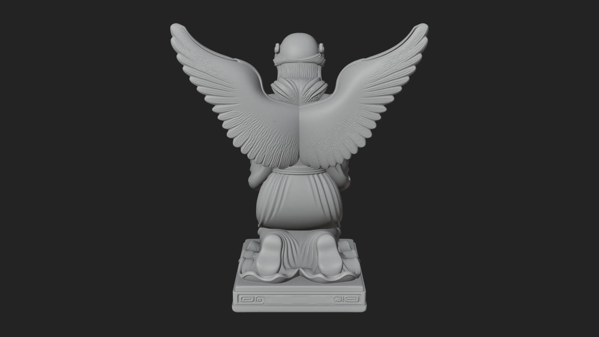 Kneeling Praying Angel Statue Design 9 3D Print Model 3D Model