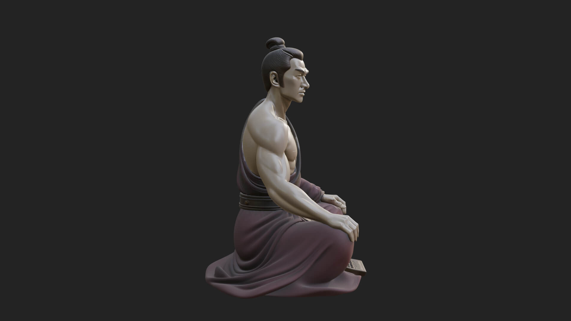 Kneeling Robed Man Statue Design 1 3D Print Model 3D Model