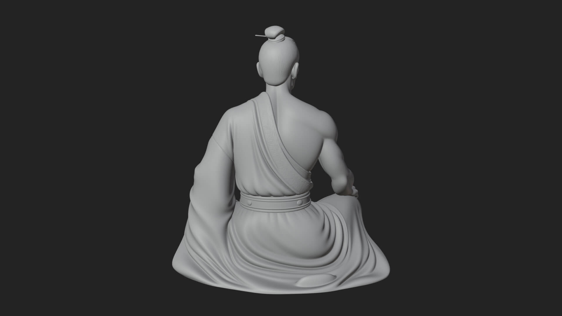 Kneeling Robed Man Statue Design 1 3D Print Model 3D Model