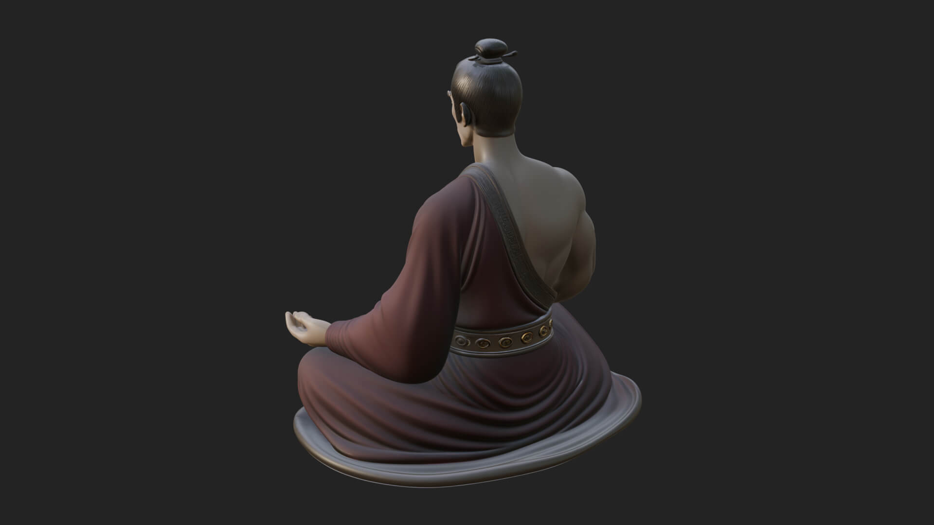 Kneeling Robed Man Statue Design 2 3D Print Model 3D Model