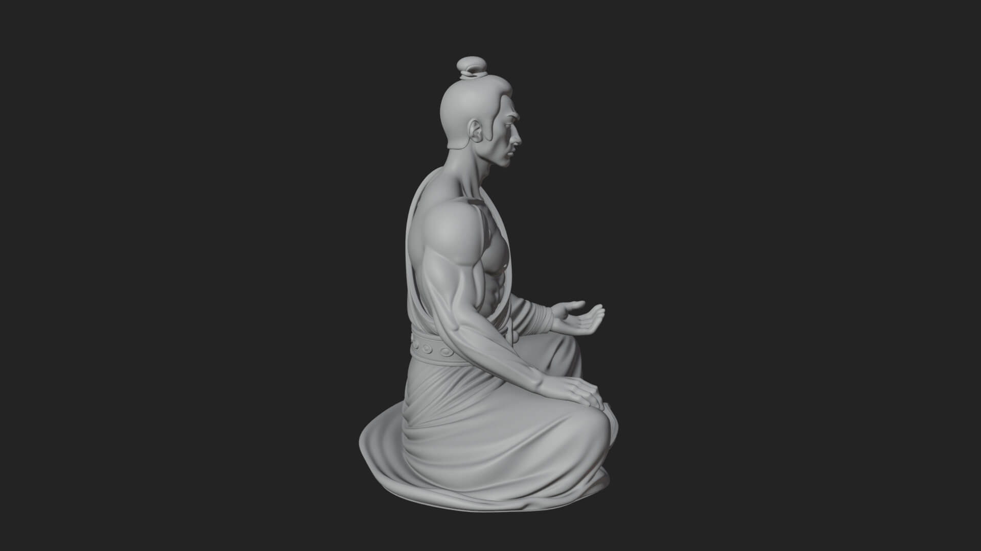 Kneeling Robed Man Statue Design 2 3D Print Model 3D Model