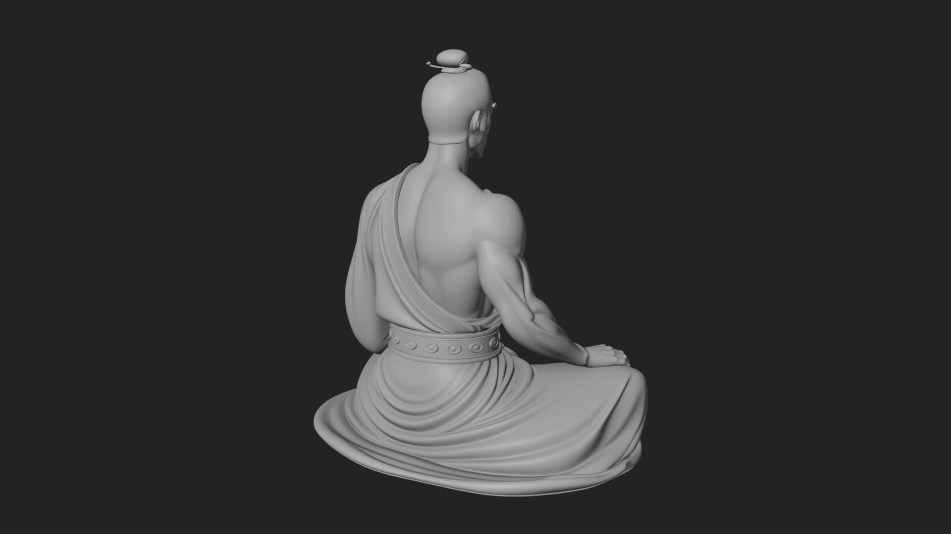 Kneeling Robed Man Statue Design 2 3D Print Model 3D Model