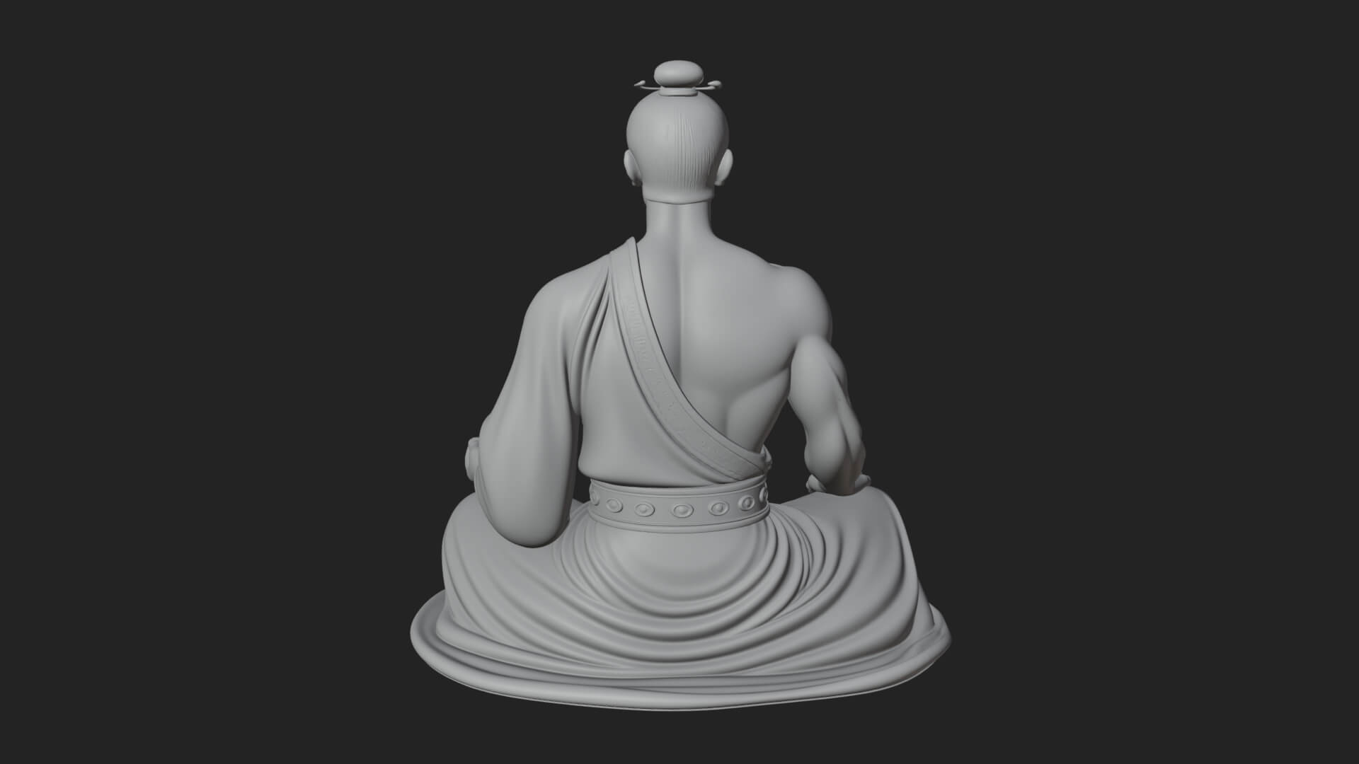 Kneeling Robed Man Statue Design 2 3D Print Model 3D Model