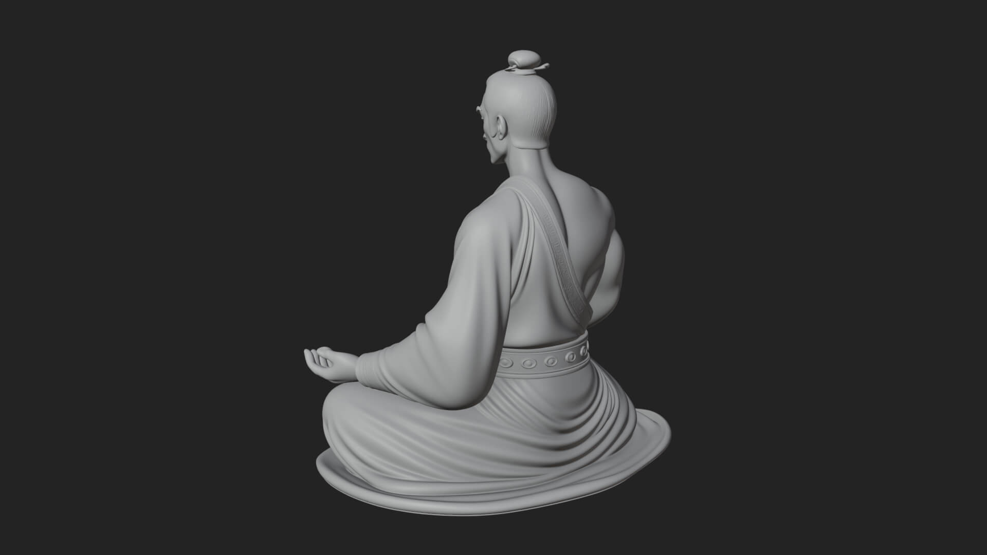 Kneeling Robed Man Statue Design 2 3D Print Model 3D Model