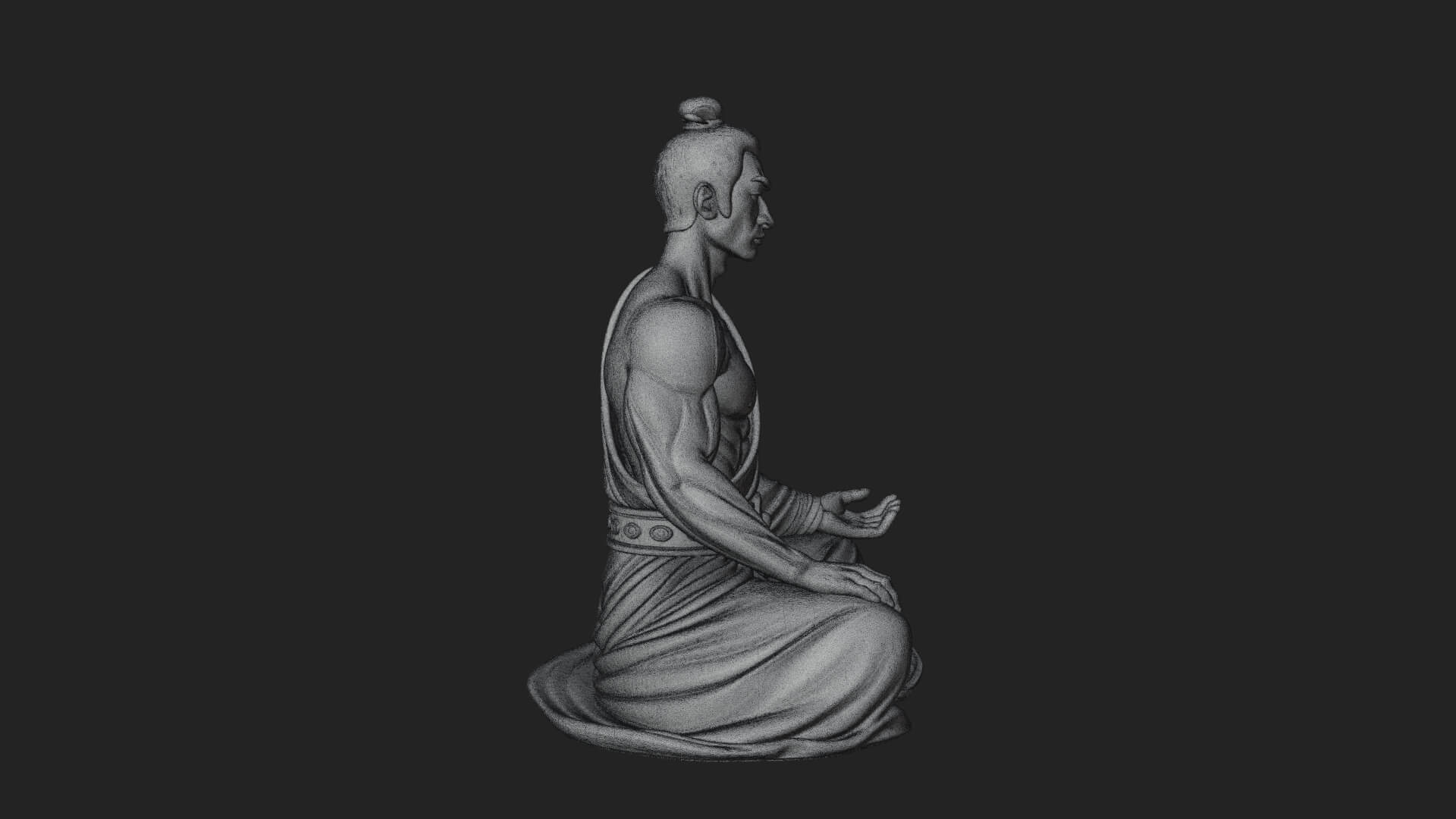 Kneeling Robed Man Statue Design 2 3D Print Model 3D Model